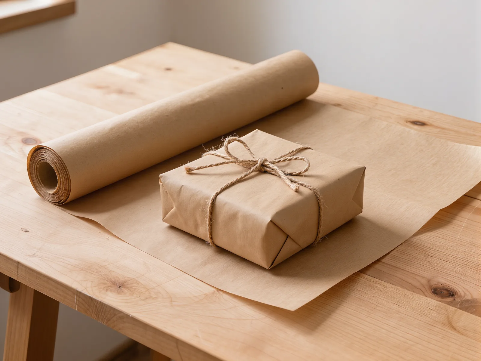 Rollo de papel kraft con su ancho y precio